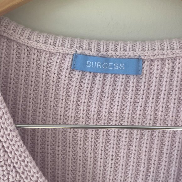 Burgess ribbed V-neck Pullover Cashmere Cotton Blend Quiet Luxury Size XS - Picture 3 of 7